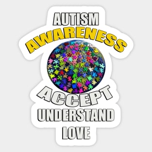 Autism Awareness: Accept, Understand, Love Autistic Inspirational Quote Sticker